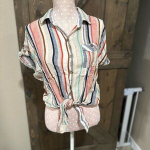 Love Notes Multicolor Striped Button-Down Shirt